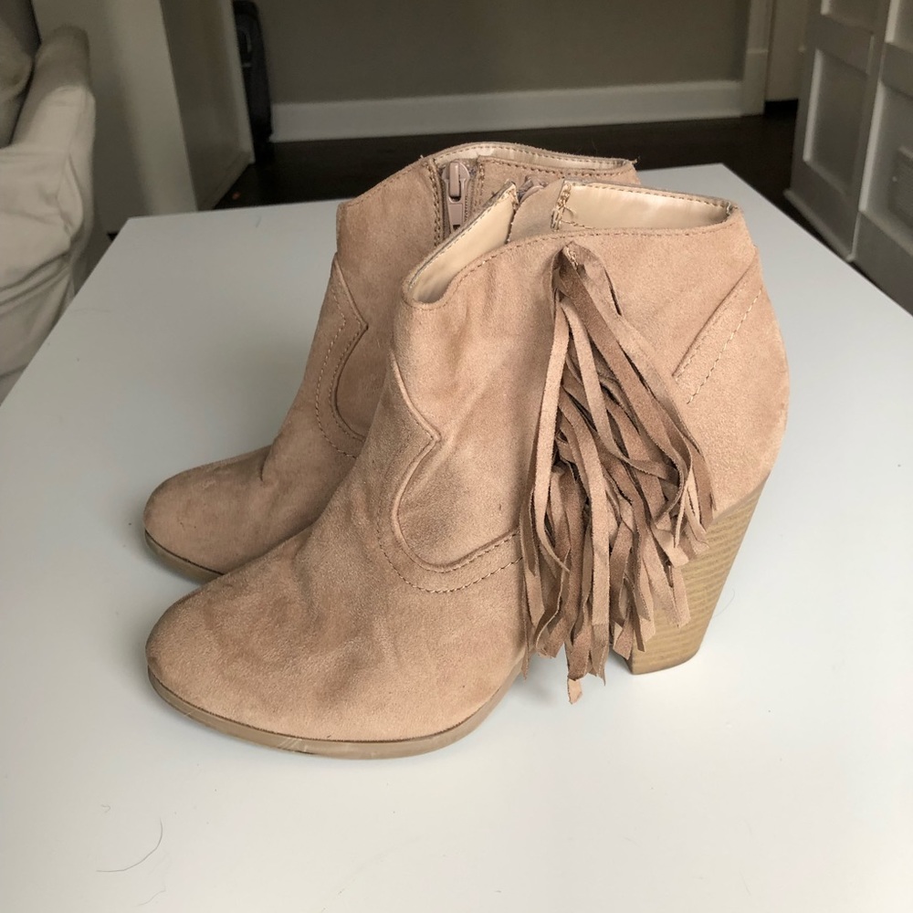 Taupe and Tasseled Cowgirl Booties